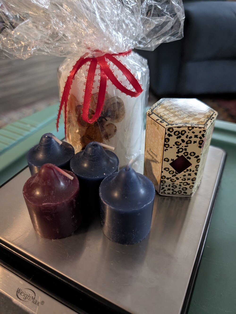 Assorted Votive Candle Set - Blue and Burgundy